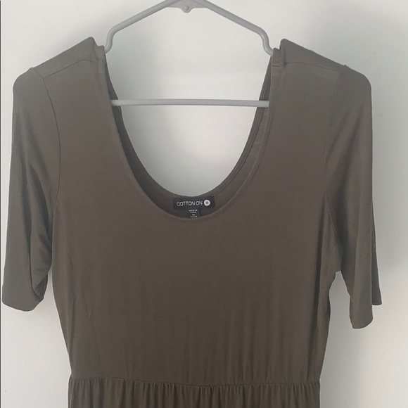 High low dress forest green - Picture 3 of 4